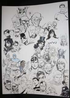 Jam Pieces - Heroes Poster Sized Jam Piece - La - Signed Art By Neal Adams, Matt Wagner, James O‘Barr, Jerry Ordway, Stephane Roux, & More!