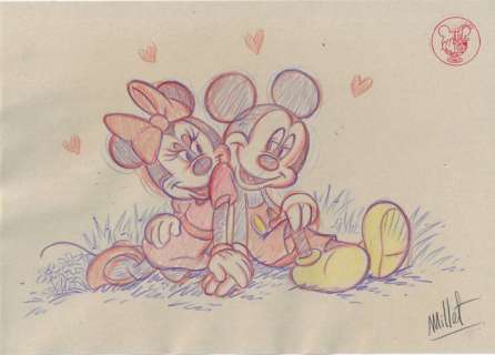 Millet - 1 Original drawing - Mickey Mouse - Vintage Style | Catawiki