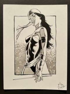 Mike Perkins - 1 Original drawing - Elektra - Beautiful Halftone Illustration | Catawiki