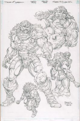 Freddie E. Williams II | Man At Arms (Pencil Study)Turtles of Grayskull 11×17 | Freddie E. Williams II