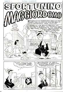 Colantuoni, Tiberio - 12 Original page - Tiramolla #2 - Sfortunino - "Sfortunino maggiordomo" - Storia originale completa - 1964 | Catawiki