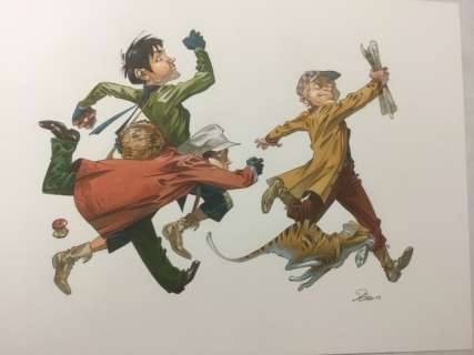 Etien, David - 1 Original colour drawing - Les Quatre de Baker Street - La Fuite - 2013 | Catawiki