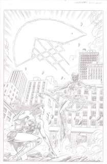 Tom Derenick - Wonder Woman #81 P.5 Pencil Page - Wonder Woman & Cheetah Splash - 2019