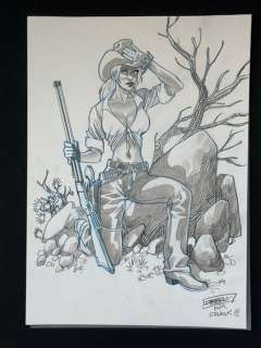 Davide Fabbri - 1 Original drawing - Westernfigur "Angela" | Catawiki