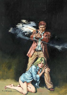 Rafael Cortiella | Original cover crime – Asesinos sin fronteras de Ralph Barby – Cortiella | Origin Of Comics