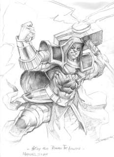 Dal Lago, Alberto - 1 Original preliminary drawing - Marvel Snap collectible card game - Ronan The Accuser - 2024