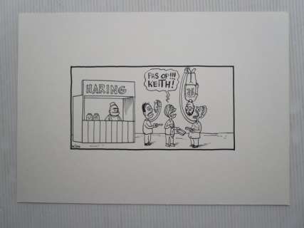 Duchateau, Kim - Originele tekening - Cartoon - Keith Haring - 1 dessin animé | Catawiki