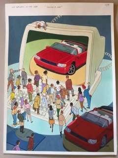 Torres, Daniel - 1 Original colour drawing - Ilustración para Intelligent Enterprises - Selling a car - 1999 | Catawiki