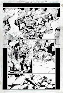 Howard Porter - Titans #8 P 20 (Cyborg, Nightwing, Flash, Red Arrow, Raven, Beast Boy, Starfire Defeated!