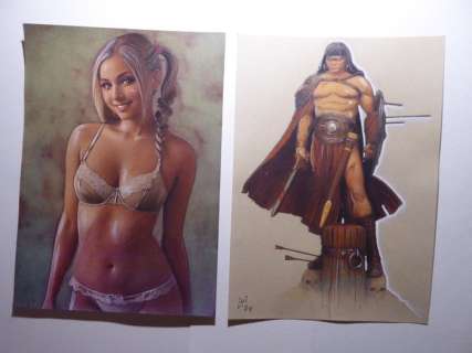 Le Hénanff, Fabrice - 1 Original colour drawing - Pin up et Conan - 2024 | Catawiki