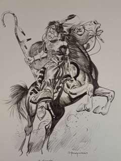 Tarquinio, Sergio - 1 Original drawing - Guerriero Sioux - 1990 | Catawiki