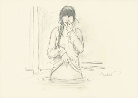 Bosschaert, Jan - 1 Original drawing - Femme | Catawiki