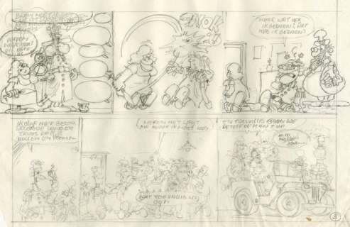 Peter de Smet - 1 page de croquis élaborée originale - voor De Generaal (begin jaren 1970) | Catawiki