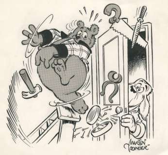 Marten Toonder - 1 Original drawing - Bommel en Tom Poes - Heer Bommel & Joost - gesigneerd (jaren 1980) | Catawiki