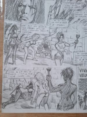 Dany - 1 Original preliminary page - Les Guerrières de Troy - T2 : "L’or des profondeurs". | Catawiki