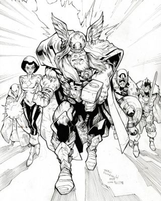 Domenech, Sergi – Avengers #276 Réimaginé (Hommage à John Buscema) - Hand Signed Original Ink Artwork | Catawiki