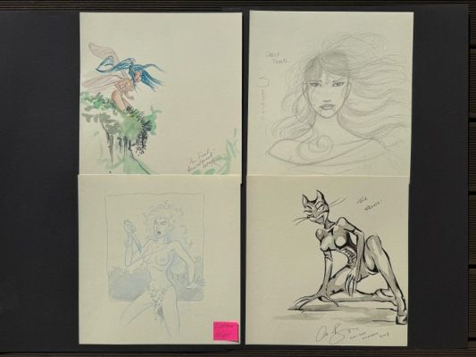 Lacauf - Snakebite (Byron Talman) - Dietmar Krüger - Ans de Bruin - 4 Original drawing - Fee - Heldin aus Red Star Makita - Sheena - Catwoman | Catawiki