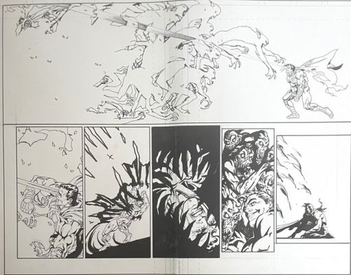 Sears, Bart - 1 Pages doubles originales - Superman & Wonder Woman - #1 - The New 52 - Futures End - 1984 | Catawiki