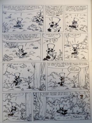 Walli - 1 Original page - Chlorophylle T14 - p.3 - Le Combat des mages - FR + NL tekst - 1988
