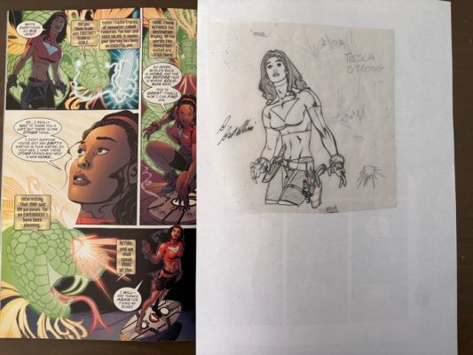 Claudio Castellini - 1 Original drawing - Tesla Strong - The many worlds of Testa Strong - 2003 | Catawiki