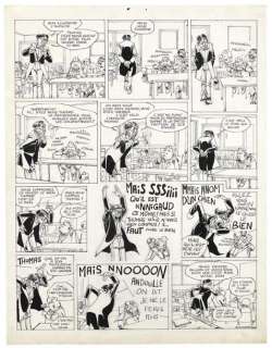  - Daniel GOOSSENS "Bon Illustrons l‘humilité"Planche Ã  l‘encre. Signée en