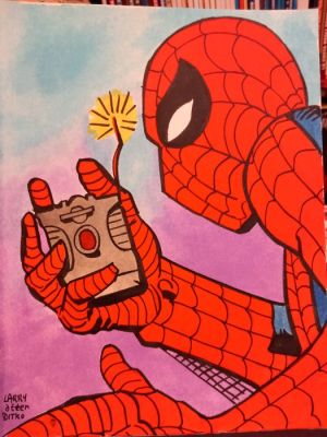 Larry Camarda - 1 illustration originale n° 2 - Spiderman - omaggio a Steve Ditko - 2025 | Catawiki