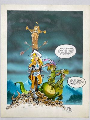 Crisse, Didier - Original colour drawing - Atalante - Cowgirl - 1993 | Catawiki