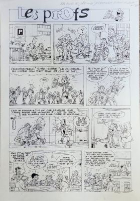 Pica Pierre Tranchand - 1 Original page - Les Profs - Les Profs T02 Loto et colles pl50 - 2000 | Catawiki