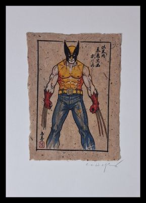 Emma Wildfang - 1 Œuvre originale - technique mixte - Wolverine - Street Legends – Urban Sumi Edition | Catawiki