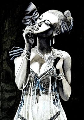 Candita, Giuseppe - 1 Original colour drawing - Diabolik ed Eva Kant in love - 2024 | Catawiki