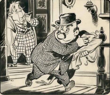 Marten Toonder (Studio’s) - Originele strook - uit Koning Hollewijn en De Thesaurier - 1 bandeau du jour original - 1957 | Catawiki