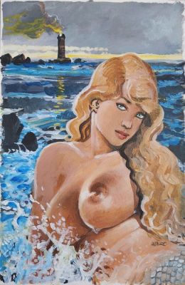 Faure, Michel - 1 Original colour drawing - Sirène | Catawiki