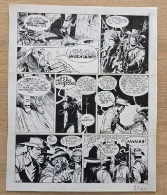 Rouge, Michel et Greg - 1 Original page - Comanche - Les cavaliers du rio perdu - 1996