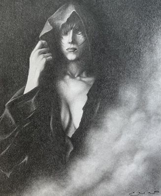 Ihsahnity (Erik Doppenberg) - 1 Dessins au crayon - Cloaked Woman - 2010 | Catawiki