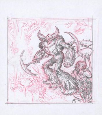 Stan Manoukian | Crayonné original préparatoire - Goldorak | Daniel Maghen