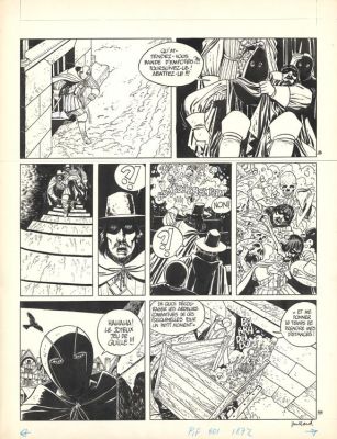 André Juillard | Planche originale n°9 publiée dans Pif n°601 - Le Charnier des saint innocents - Masquerouge | Daniel Maghen