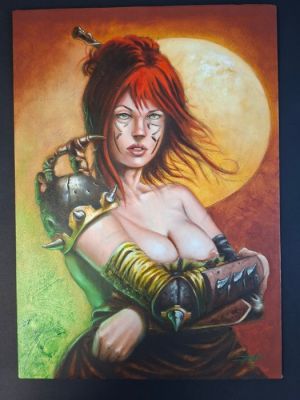 Luca Strati - 1 Original colour page - Red Sonja | Catawiki