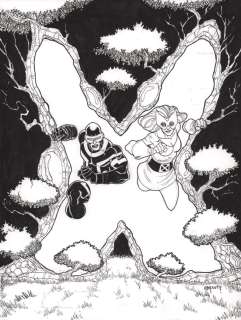 Joe Mulvey - Cyclops & Marvel Girl Exiting Krakoa Portal Pencil & Ink Art - Signed