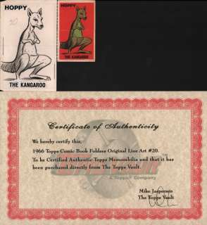 Wally Wood | 1966 Topps Comic Book Foldees Original Line Art #20 - Hoppy the Kangaroo | Anthony’s Comic Book Art