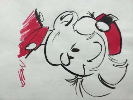 Munuera | Original Composition, Type "Hors - Texte Spirou" with exceptional signature in red | Catawiki