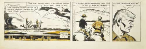 Charles FLANDERS. The Lone Ranger. Daily Strip en trois cases. H: 18 cm x L: 50 cm. [...] | Arthema Auction