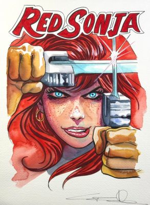 Candita, Giuseppe - 1 Original colour drawing - Red Sonja - She devil! - 2026 | Catawiki