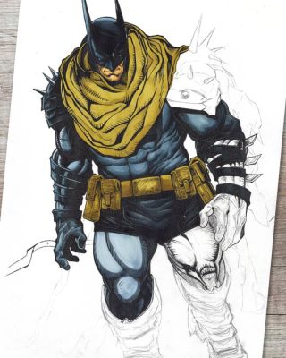 Goodman, Raul - Étude sur Batman - Hand Signed Original Mixed Media Artwork | Catawiki