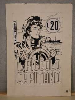 Pini, Segna | original logo "Il Piccolo Capitano" with coloured back (1950s) | Catawiki