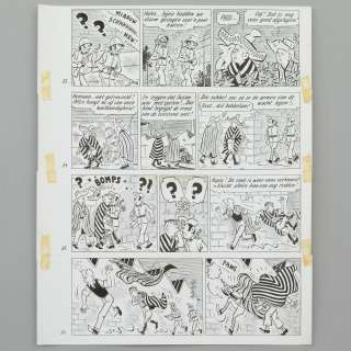 Jozef Van Hove (Pom) (1919-2014) | De Barbier van Bombilla. Originele tekenplaat van de 22ste pagina uit het verhaal. Totaal van 4... | Bernaerts
