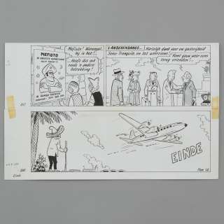 Jozef Van Hove (Pom) (1919-2014) | De Barbier van Bombilla. Originele tekeningen van de laatste twee stroken van het verhaal. Totaal... | Bernaerts