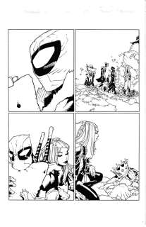 Chris Bachalo - DEADPOOL issue 4 page 17--published blue line inks--