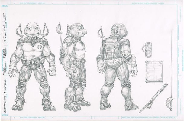 Freddie E. Williams II | TMNT / Star Trek TNGPicard (Leonardo)NECA Pencil design / study 17×11 | Freddie E. Williams II