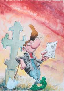 Hardy - Lot 449 - Pierre Tombal, illustration sur toile de grand…