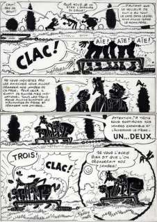 Pellos (René Pellarin, Dit. 1900-1998) | Les Pieds Nickelés, scène de nuit Très beaux encrages pour cette page des aventures... | Coutau Bégarie